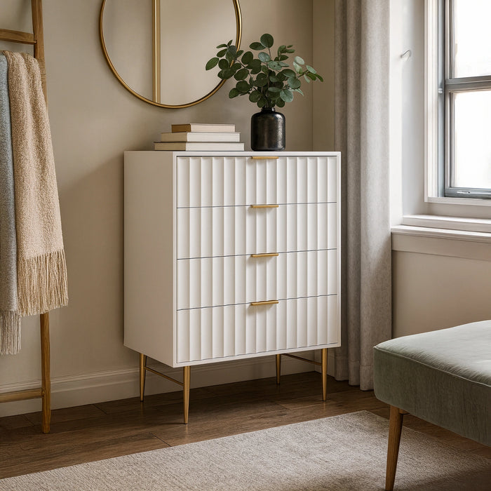 Modernist White Gloss Chest