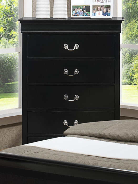 Crown Mark Furniture Louis Philip Drawer Chest in Black