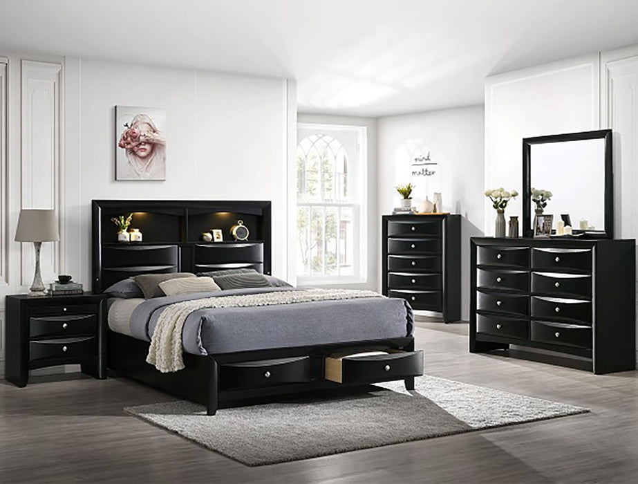 Crown Mark Furniture Fallon 5 Drawer Chest in Black