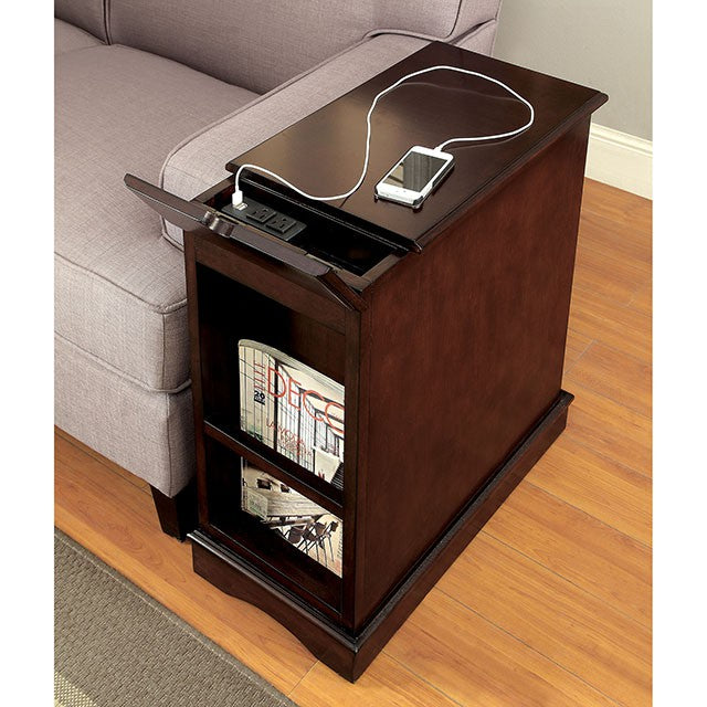 LILITH I Cherry Side Table w/ USB