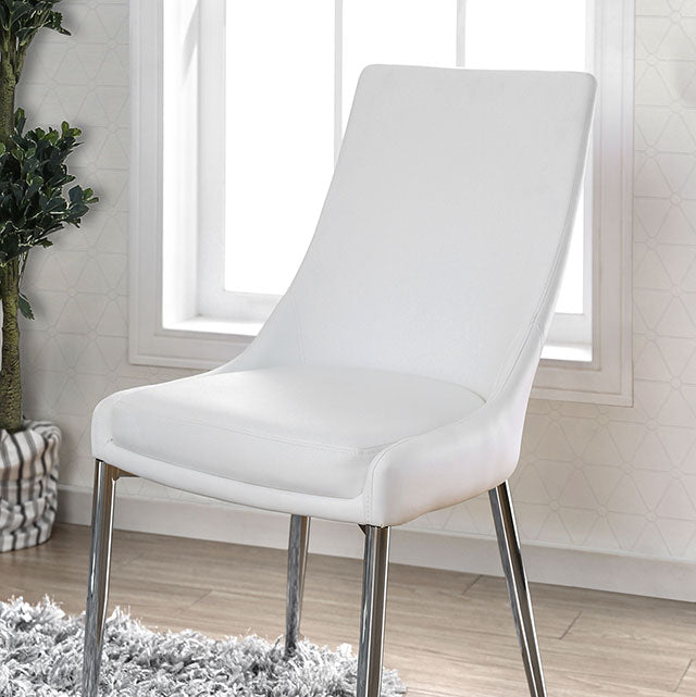 Izzy Silver/White Side Chair, White (2/CTN) image