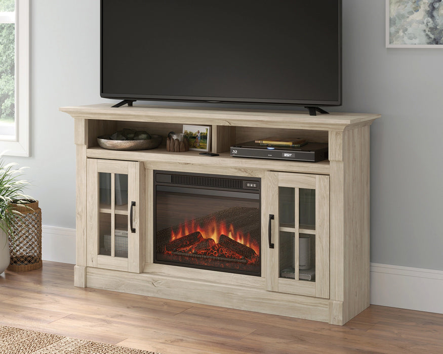Media Fireplace Chalk Oak
