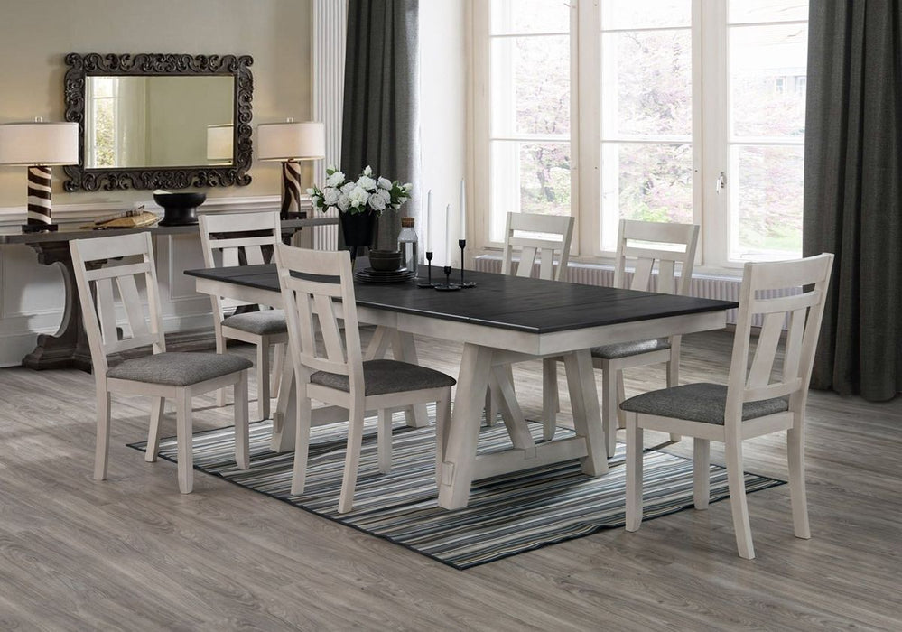Crown Mark Maribelle Rectangular Dining Table in Chalk/Grey