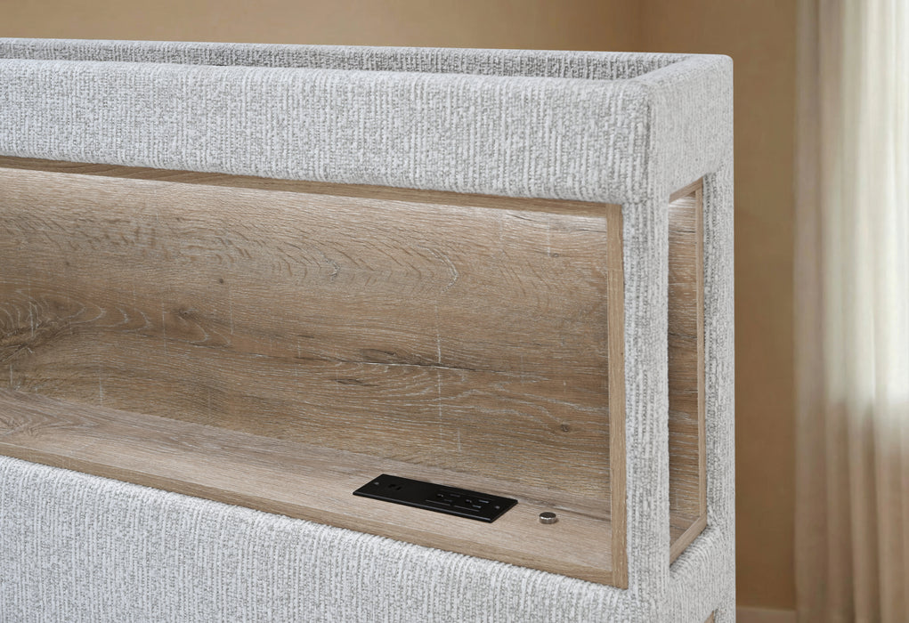 SADIE BEIGE QUEEN BED WITH STORAGE