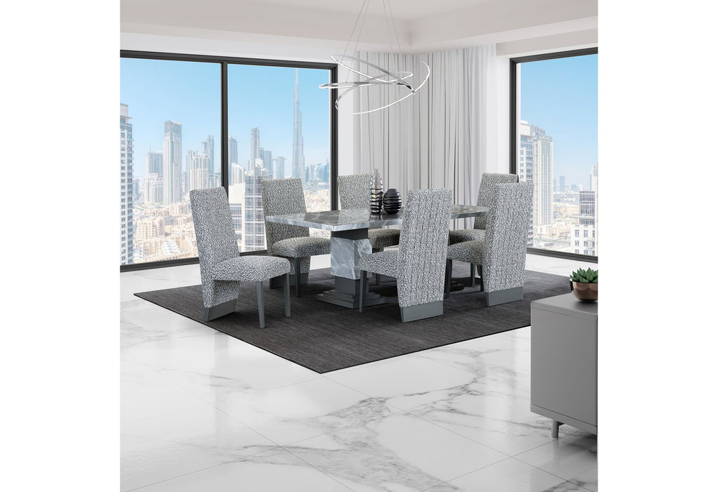 D1212 DINING TABLE + 8 D12DC WHITE/GREY