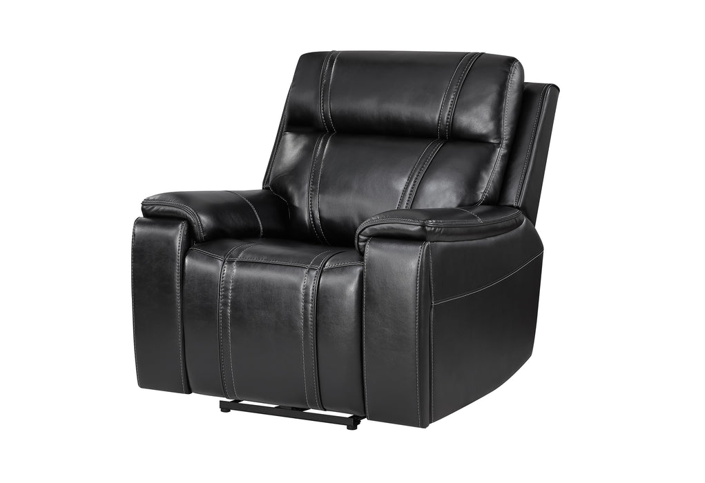 U8880 BLACK LEATHER POWER RECLINER