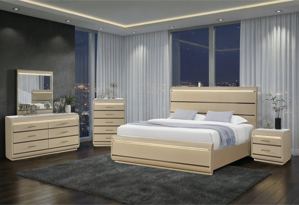GENESIS GOLD NIGHTSTAND WITH LED