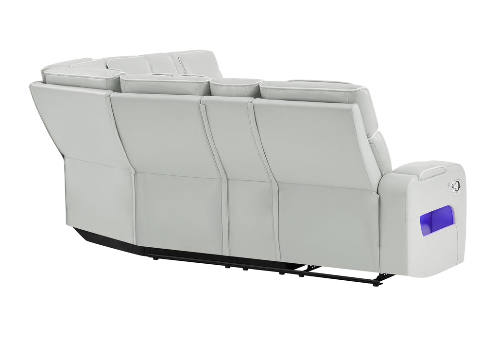 U8611 BLANCHE SILVER SECTIONAL WITH LED
