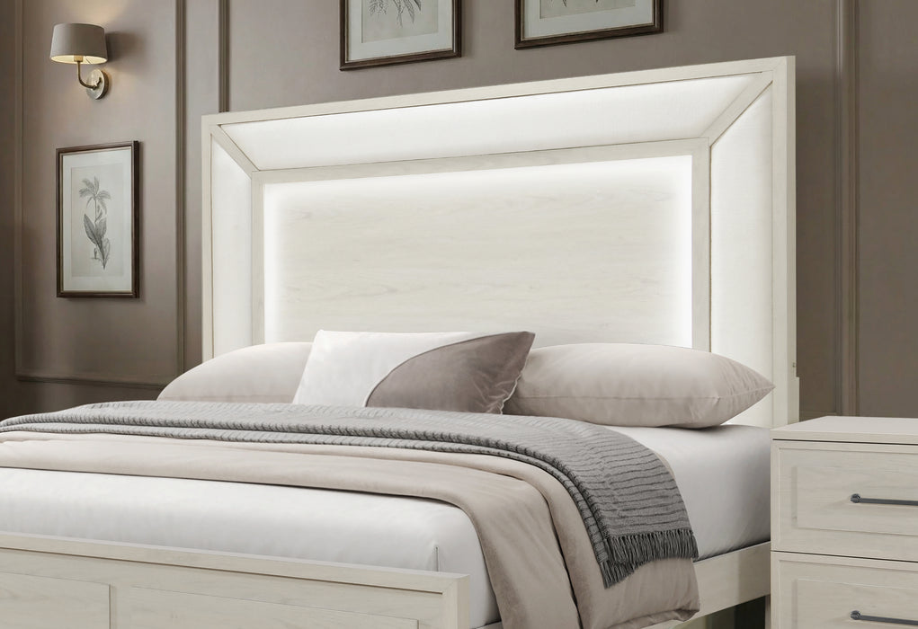 CLARA BEIGE FULL BED WITH LED
