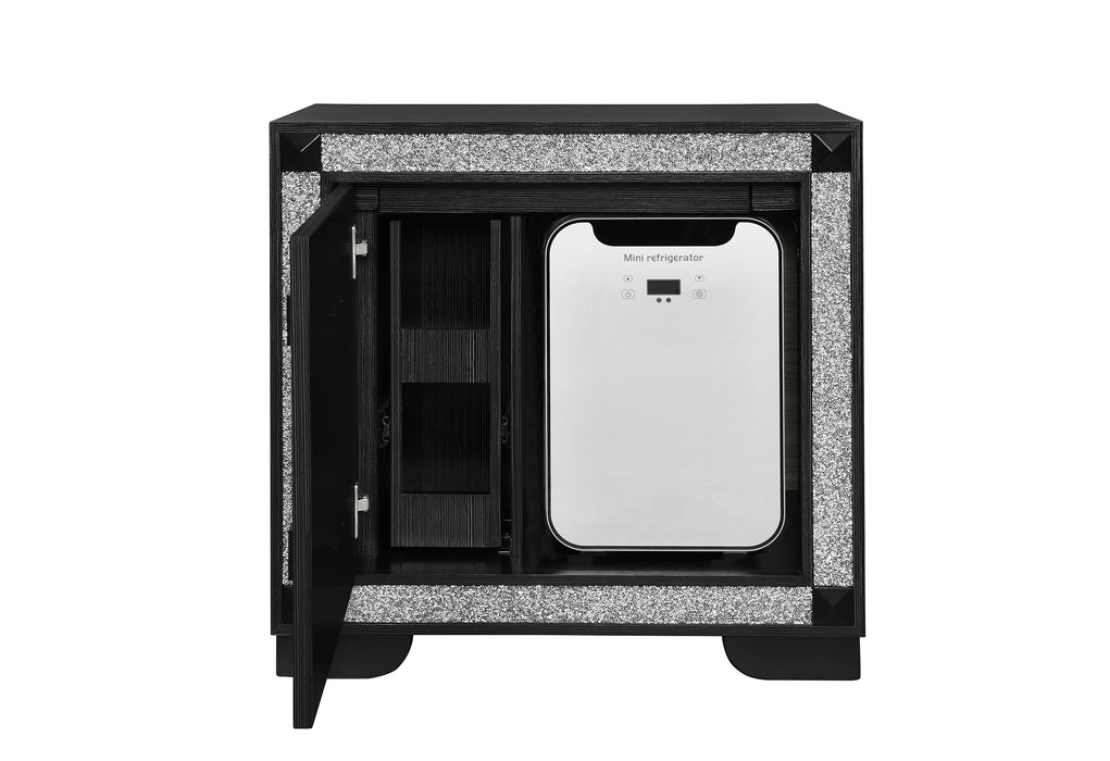 SOLEIL CHARCOAL NIGHTSTAND WITH COOLER AND SPEAKER
